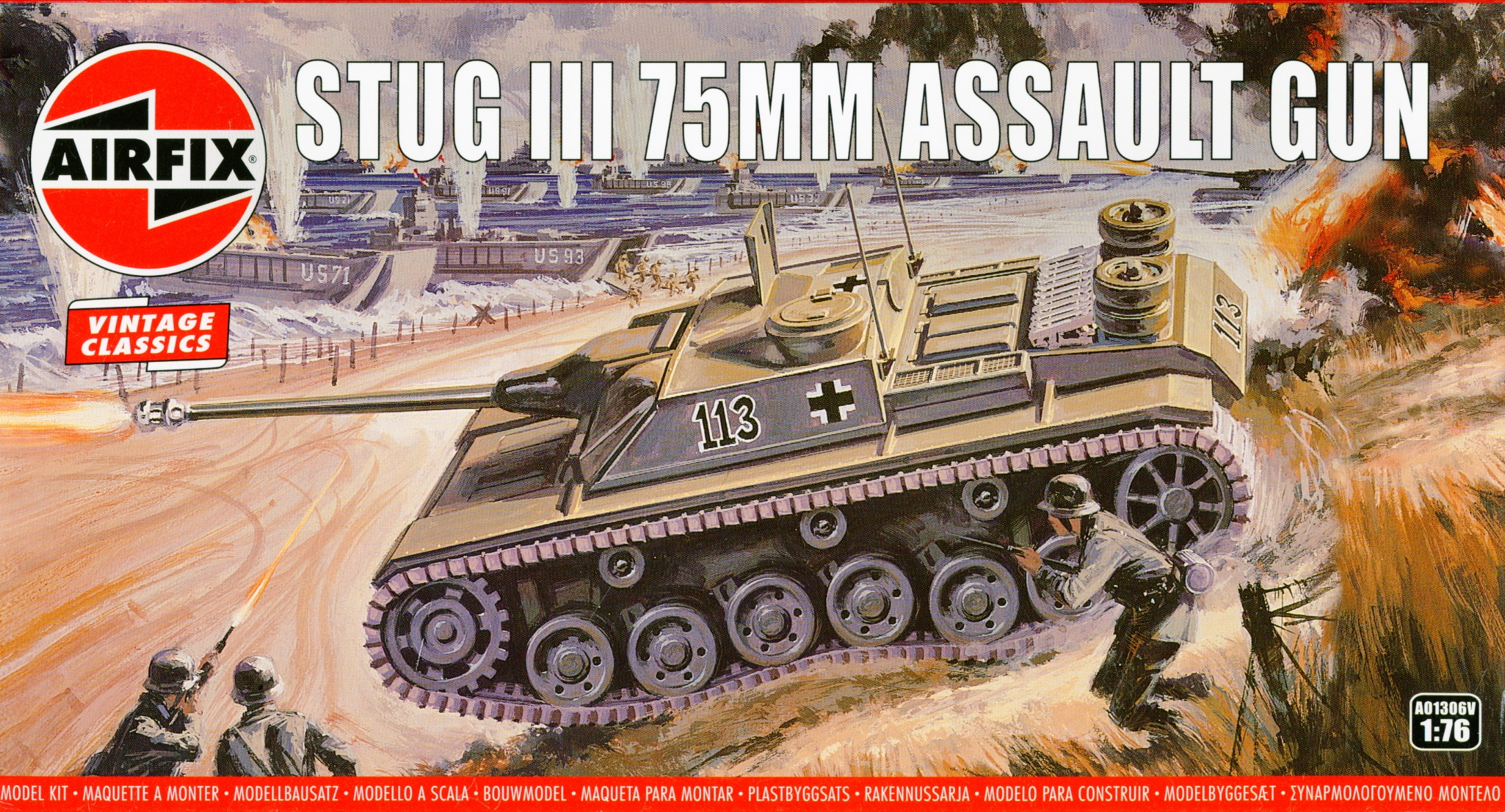 AIRFIX STUG III 75mm ASSAULT GUN 1:76 SCALE MODEL KIT WW2 GERMAN TURRETLESS TANK